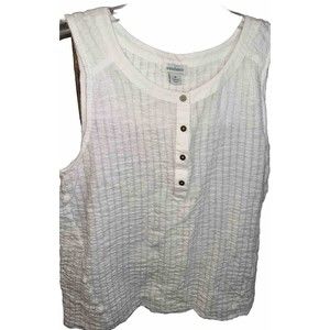 Sundance White Waffle Cotton‎ Sleeveless Tank Top Six MD Spring Summer Women’s